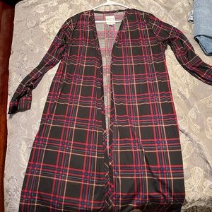 Black and red plaid cardigan